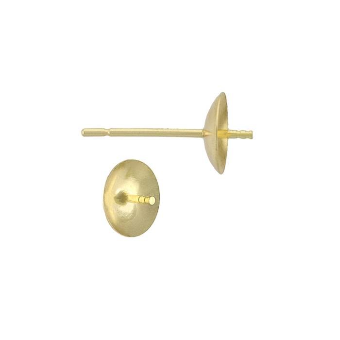 18ky 5mm cup pearl stud earring