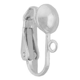 ss 6.5mm half ball clip earwire earring with ring