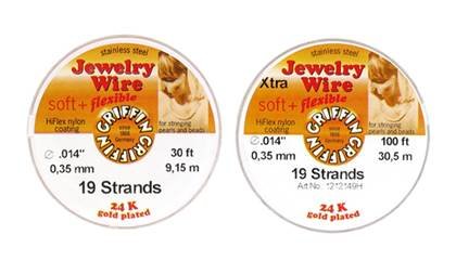 Jewelry Beading Wire 0.014 Gold