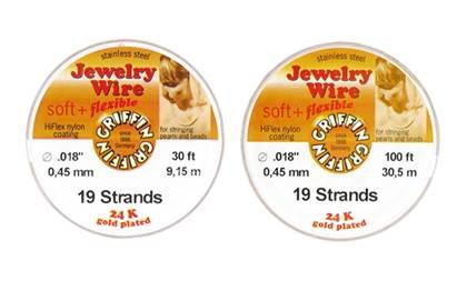 Jewelry Beading Wire 0.018 Gold