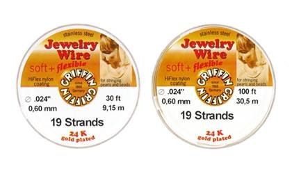 Jewelry Beading Wire 0.024 Gold