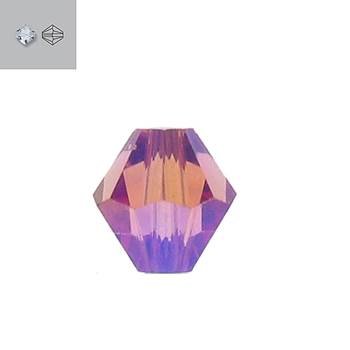 4mm rose aurore boreale 2x 5328 swarovski bead