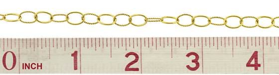 vermeil knurl and plain oval cable chain