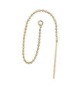 14ky threader bead chain earwire earring