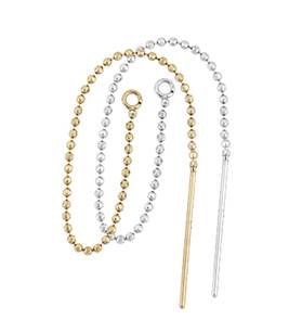 14K Threader Bead Chain Earwire Earring (A)