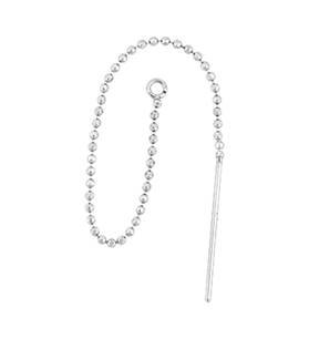 ss threader bead chain earwire earring