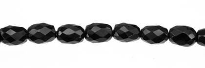 6x8mm barrel faceted black agate bead