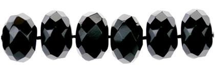 Black Agate Bead Roundel Faceted Gemstone