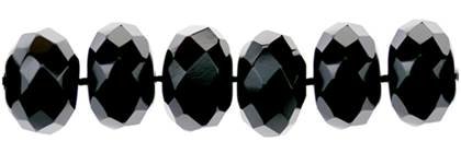 6mm roundel faceted black agate bead