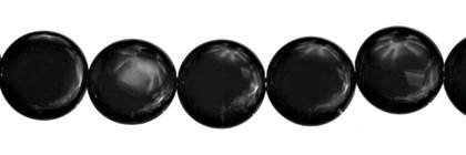 6mm coin black agate bead