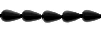 8x12mm drop drill through black agate bead