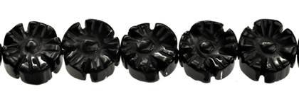 10mm flower black agate bead