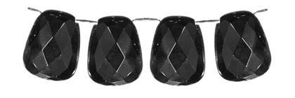 Black Agate Bead Topside Hole Faceted Ladder Shape