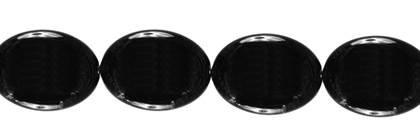 6x9mm oval black agate bead