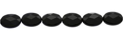 13x18mm oval faceted black agate bead