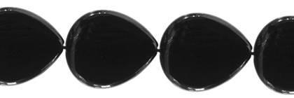 Black Agate Bead Drill Through Pear Shape Gemstone
