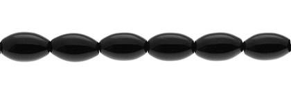 Black Agate Bead Rice Shape Gemstone