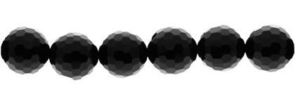 16mm round faceted black agate bead