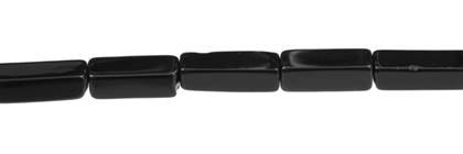 4x13mm square tube black agate bead