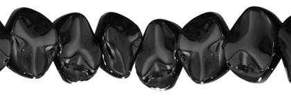 20MM WAVE COIN BLACK AGATE BEAD