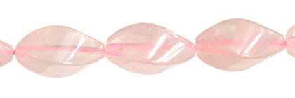 8x18mm four twist rose quartz bead