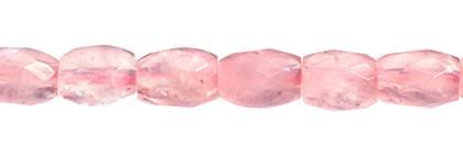 6x8mm barrel faceted rose quartz bead