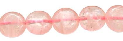 12mm coin rose quartz bead