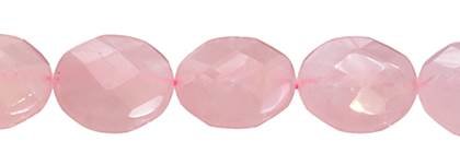 15mm coin faceted rose quartz bead