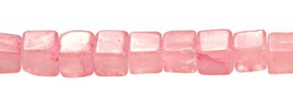 4mm cube drill through rose quartz bead