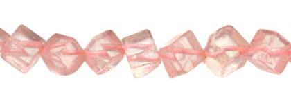 4mm dice corner drill through rose quartz bead