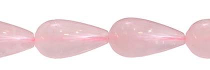 Rose Quartz Bead Drill Through Drop Shape Gemstone