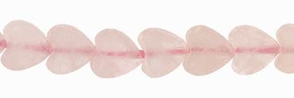 6mm flat heart rose quartz bead