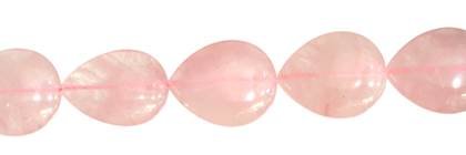 13x18mm pear drill through rose quartz bead