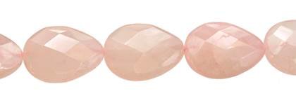 Rose Quartz Bead Drill Through Faceted Pear Shape