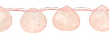 Rose Quartz Bead Topside Hole Faceted Pear Shape