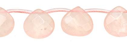 Rose Quartz Bead Topside Hole Faceted Pear Shape