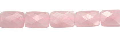 8x12mm rectangle faceted rose quartz bead