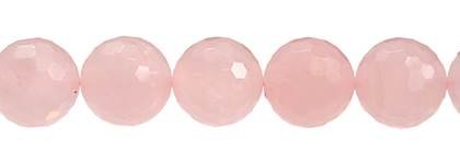 8mm round faceted rose quartz bead