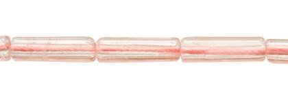 4x13mm round tube rose quartz bead