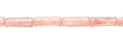 4x13mm square tube rose quartz bead