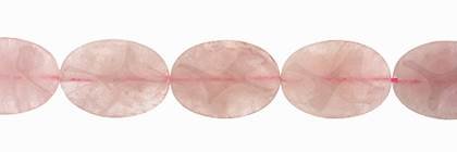 18x25mm wave oval drill through rose quartz bead