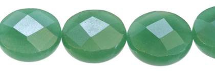 20mm coin faceted aventurine bead