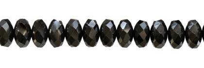 10mm roundel faceted hematine bead