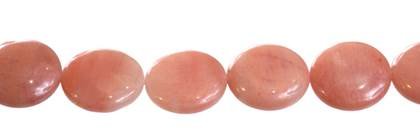 8mm coin pink aventurine bead