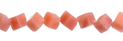 4mm dice corner drill through pink aventurine bead