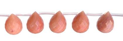 Pink Aventurine Topside Hole Faceted Drop Shape