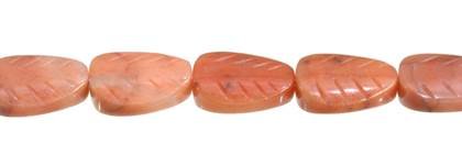 15x20mm leaf pink aventurine bead