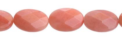 24x30mm oval faceted pink aventurine bead