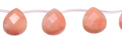 Pink Aventurine Topside Hole Faceted Pear Shape