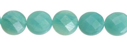 6mm coin faceted amazonite bead
